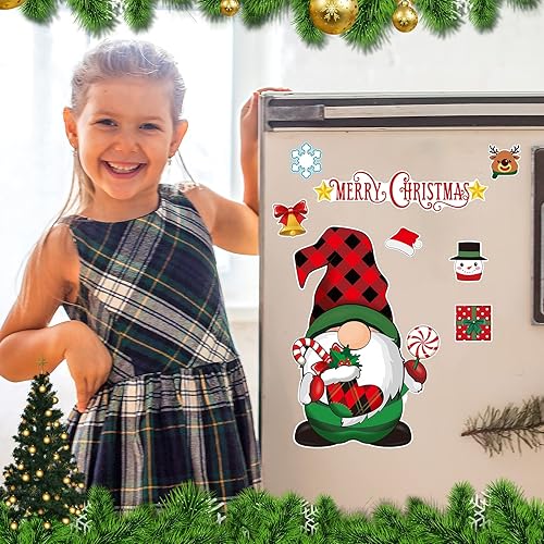 Miniatura 2 de Sratte 9 imanes de gnomos navideños para refrigerador, imán de nevera, imanes de puerta de garaje, imanes de verano, decoraciones para el hogar,