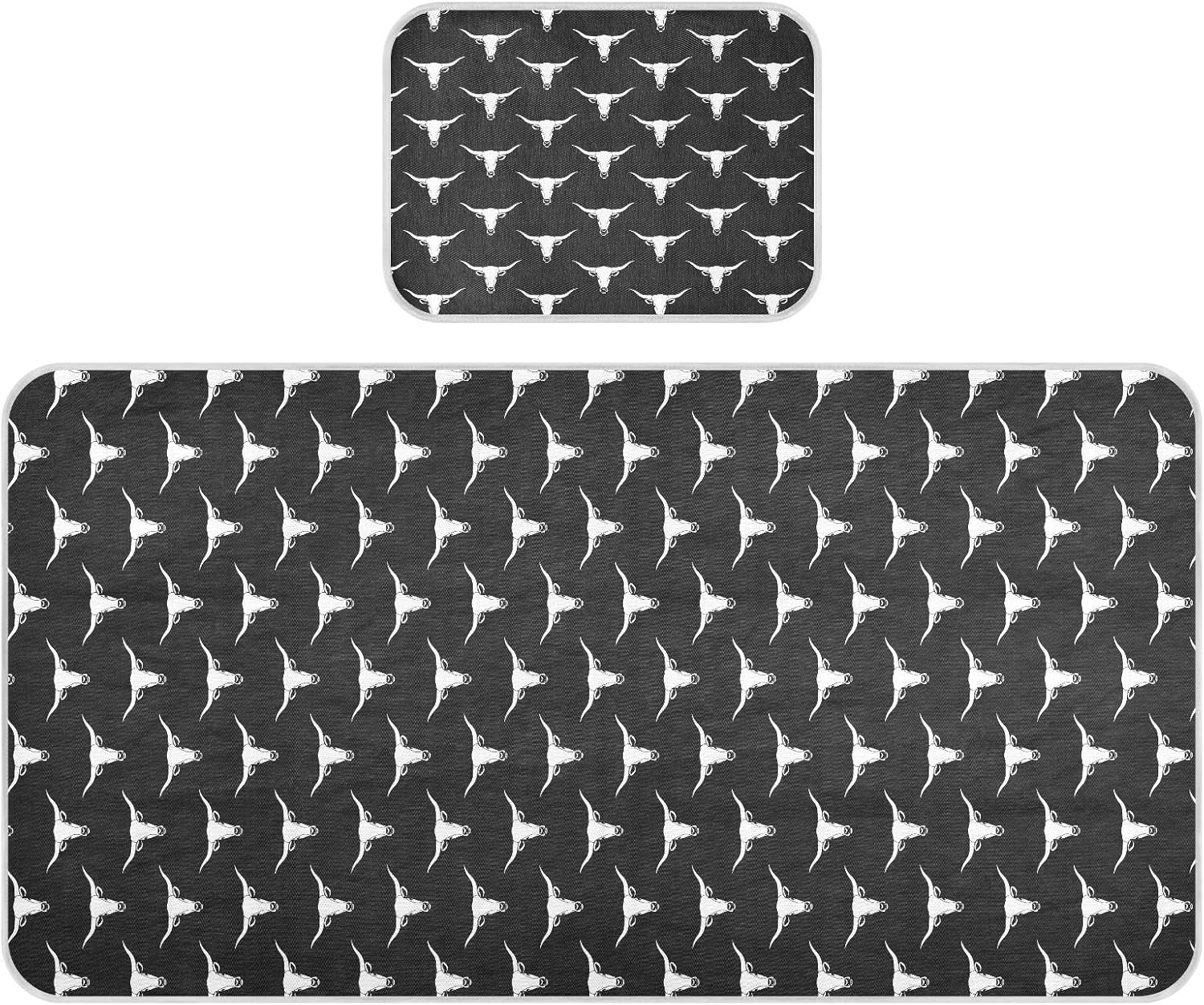 Baby Cooling Mat Cow Skull Ice Silk Breathable Mesh Summer Crib Mattress Pad with Pillowcase, Soft Cooling Sleeping Surface for Infant & Toddler, 52"x28"