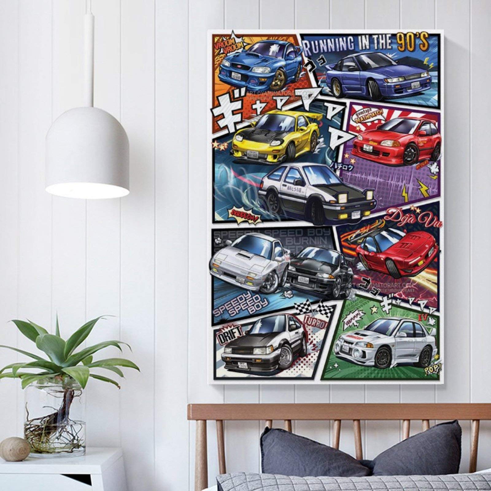 Amazon.com: MAIDING JDM Cars Poster Initial D Manga Styled Car