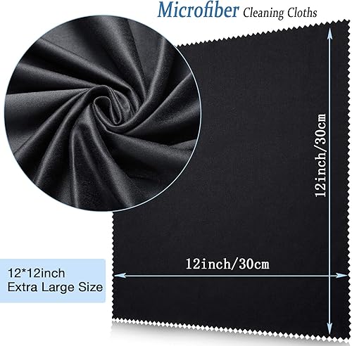 Miniatura 2 de Frienda Paquete de 12 paños de limpieza grandes de microfibra de vidrio de 12 x 12 pulgadas, paños de limpieza de lentes de sol de gran tamaño para