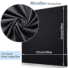 Frienda 12 Pack Large Microfiber Glass Cleaning Cloths 12 x 12 Inch Oversized Eyeglass Sunglasses Cleaning Cloths for Electronics Glasses Screens and Lenses(
