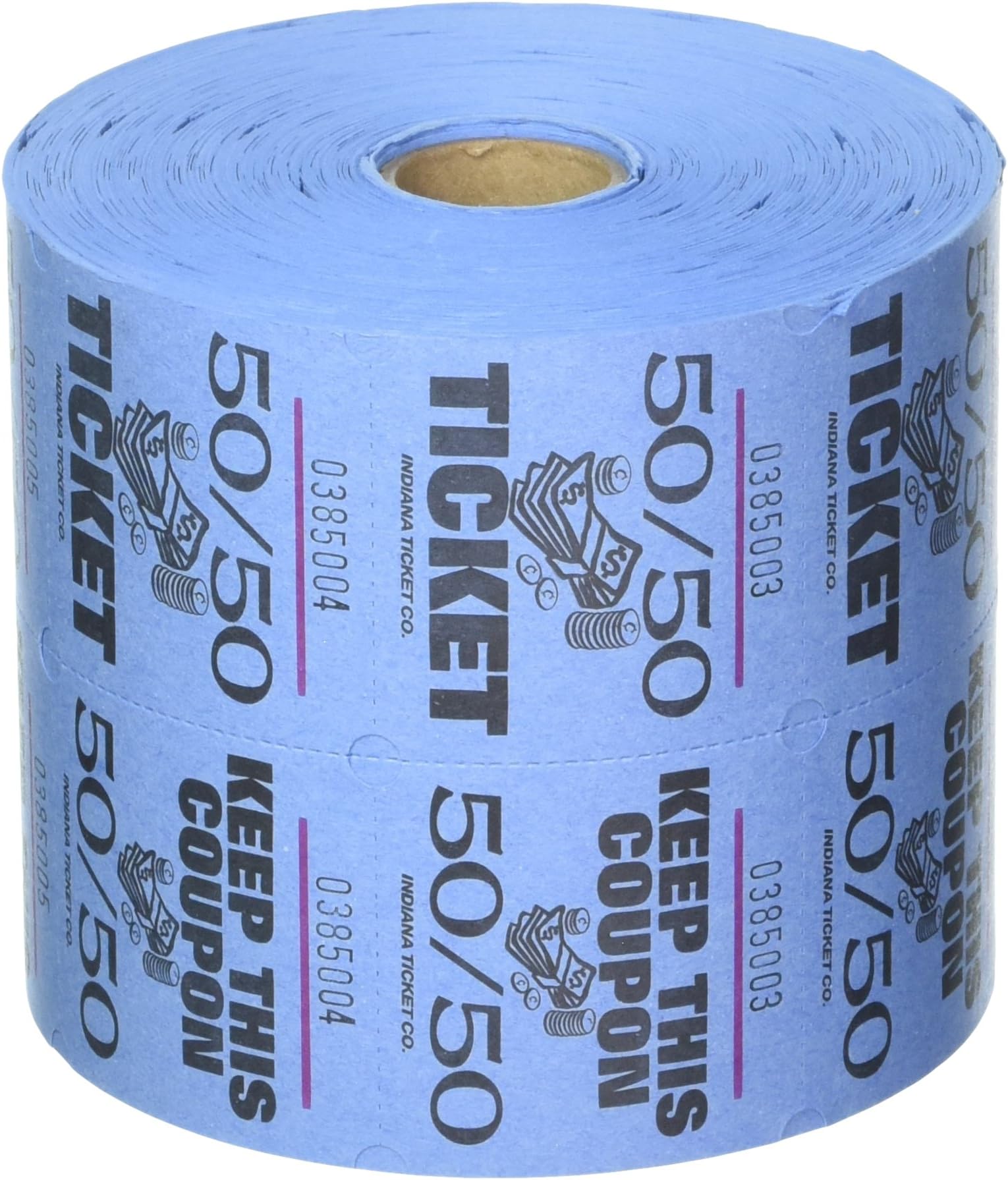 Indiana Ticket Company Blue 50/50 Raffle Tickets : roll of 1000