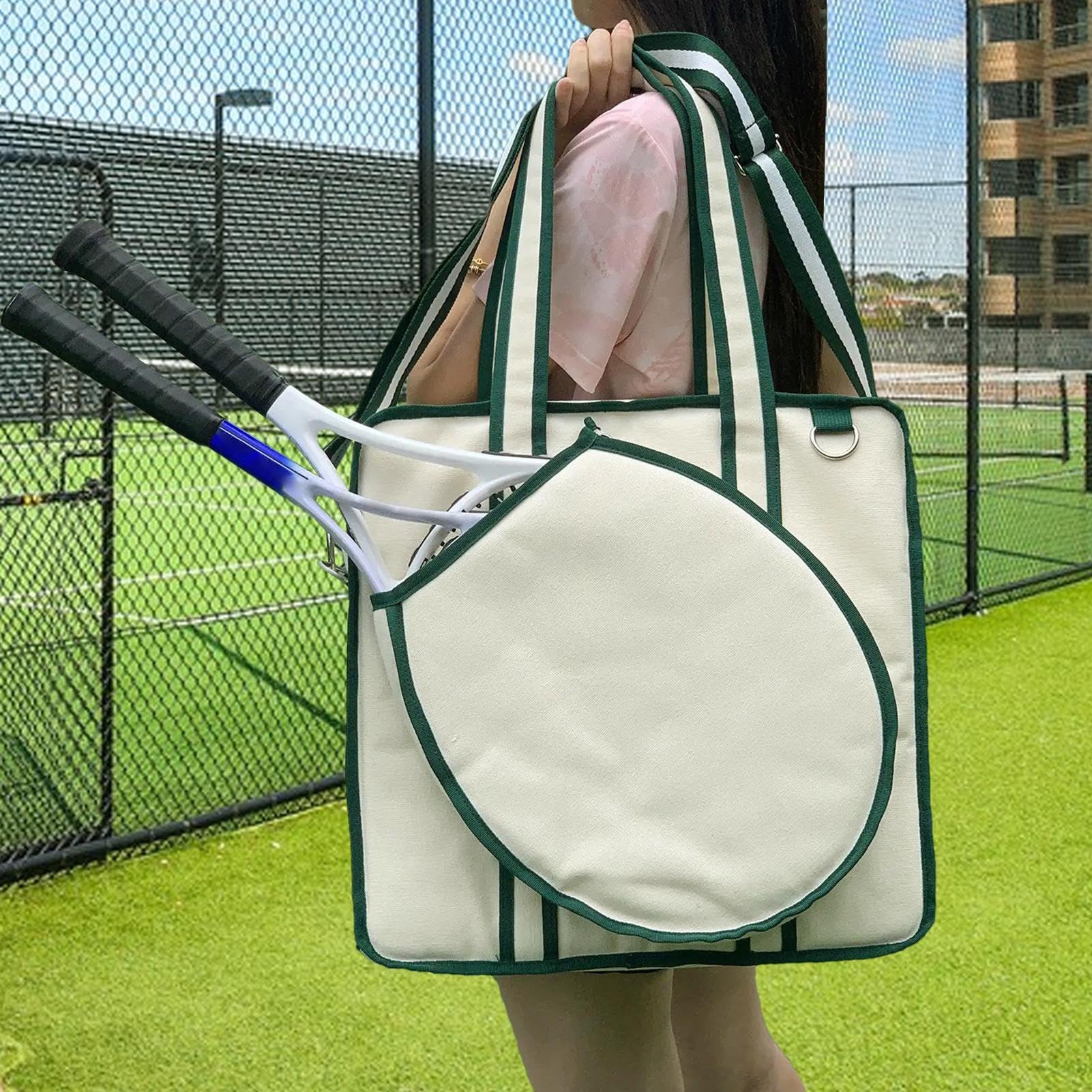 Borsa per racchette da tennis | Borsa tote in tela per racchette da tennis | casual pendolari all'aperto borsa per racchette da tennis da uomo donna borsa sportiva