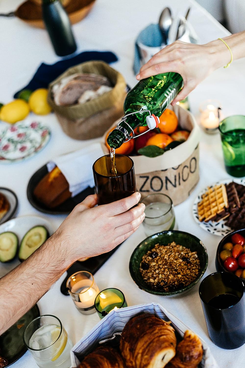 IWAS Upcycled Tall Auburn Drinking Glasses | 350 ML | 12 OZ | Set of 6 | Sustainable Water and Juice Glass For Home | Light Brown Cup | Thick High Ball Modern Amber Glassware | Better Than Recycled