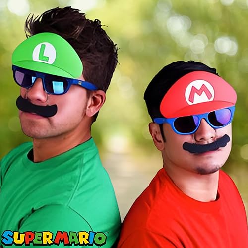 Miniatura 65 de Sun-Staches Gafas de sol oficiales de Super Mario Mario Luigi Peach Bowser Yoshi Wario o Waluigi accesorio de disfraz Se adapta a la mayoría