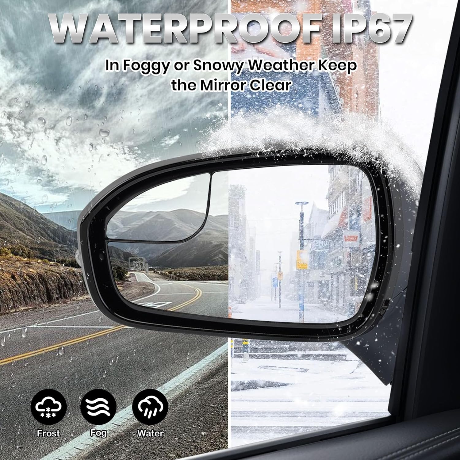 Driver Side Mirror Compatible with Ford Fusion 2013-2016, Power, Heated, with Turn Signal, Puddle Light, Blind Spot, Manual Folding, Replace ‎DS7Z17683BA (Left Paintable)