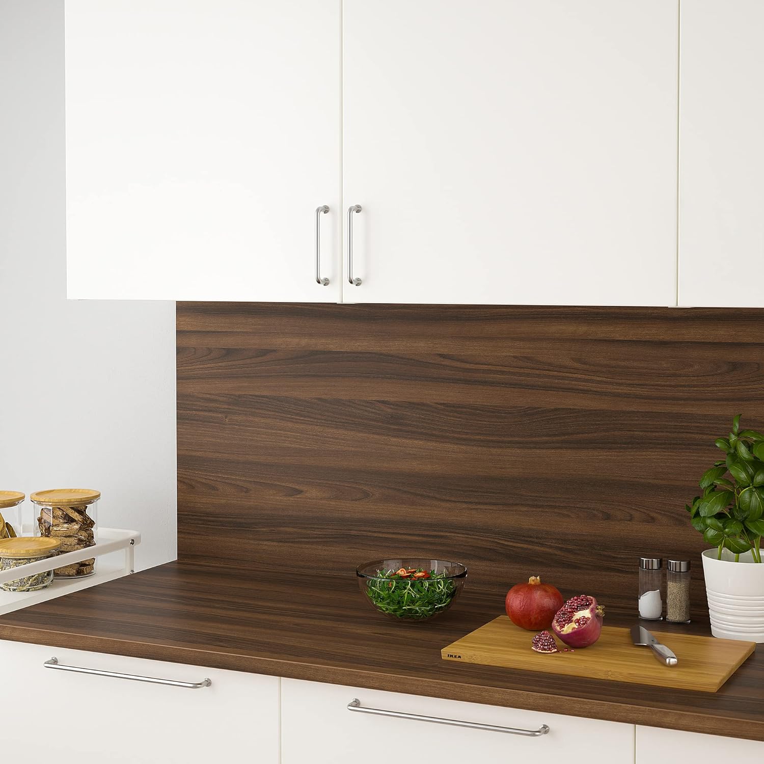 EKBACKEN worktop, 246x2.8 cm, brown walnut effect/laminate