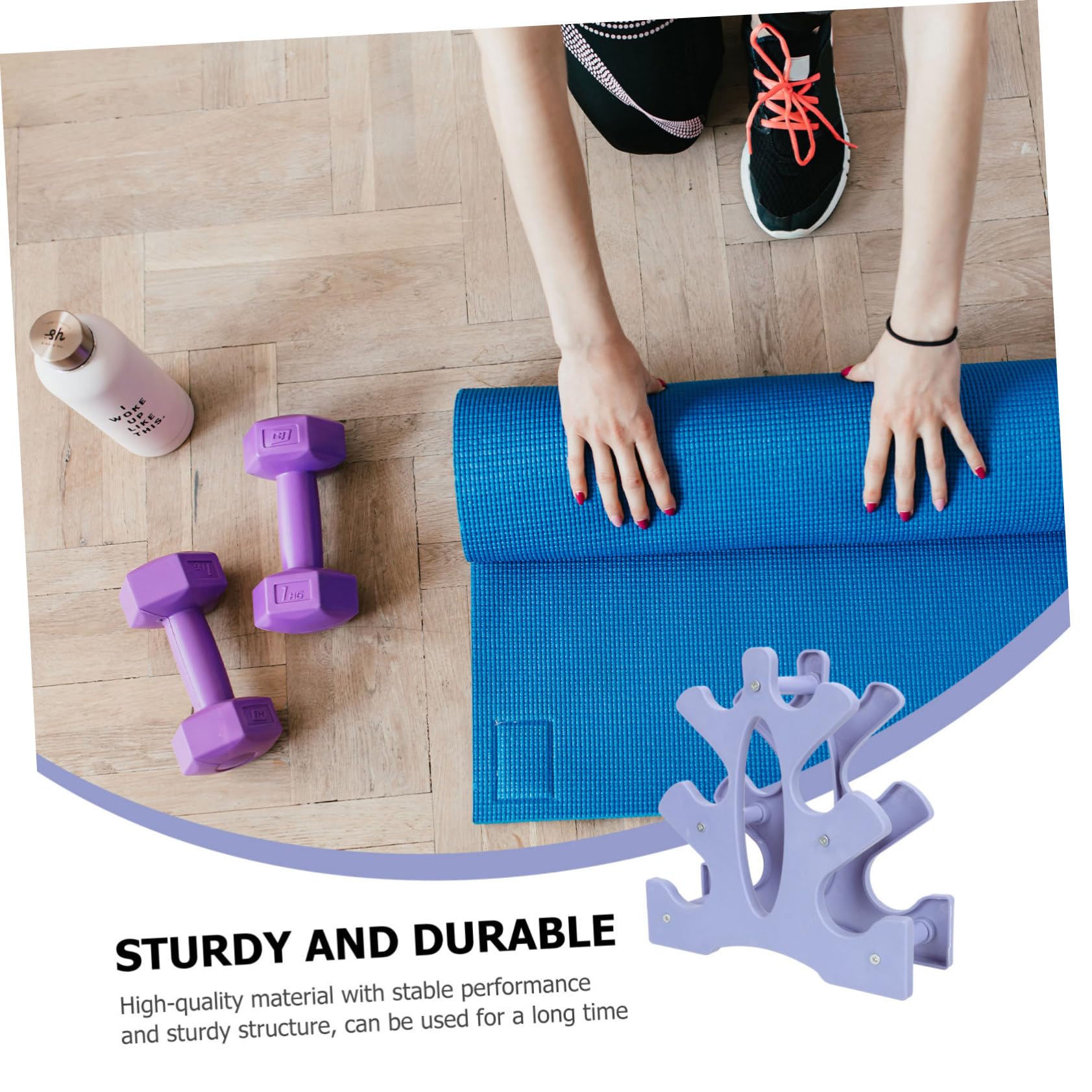 Mikikit 1Pc Compact Abs Dumbbell Rack Double Sided Weight Holder for Dumbbells Sturdy Storage for Home Gym Lightweight and Durable Workout Equipment