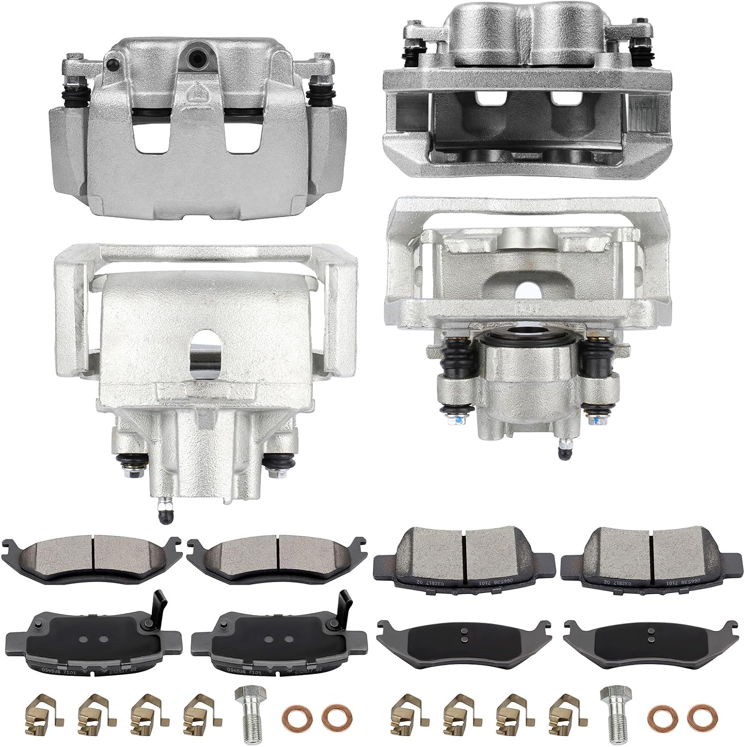 Compatible with Brake Calipers and Pads Kits Compatible for 2006-2008 for Dodge for Ram 1500 Front and Rear 18B5009 18B5008 18-B4836 18-B4837 D1084-7991 D967-7867 12PCS