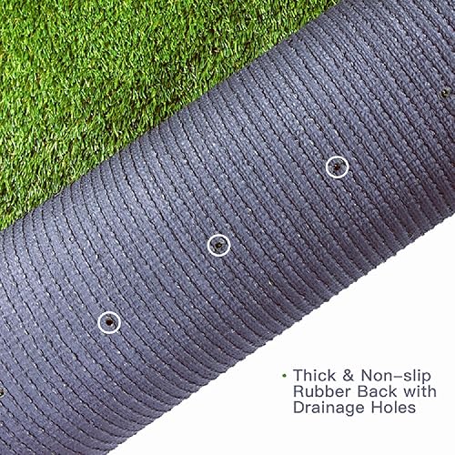 Miniatura 3 de Alfombra de césped artificial, 2 x 5 pies (10 pies ) de altura del pelo de 1.38 pulgadas de altura para interiores y exteriores, sintética,