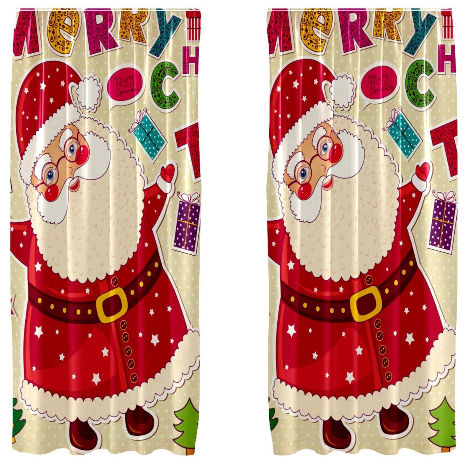 Rideaux occultants rideau chambre motif Père Noël 140 x 213