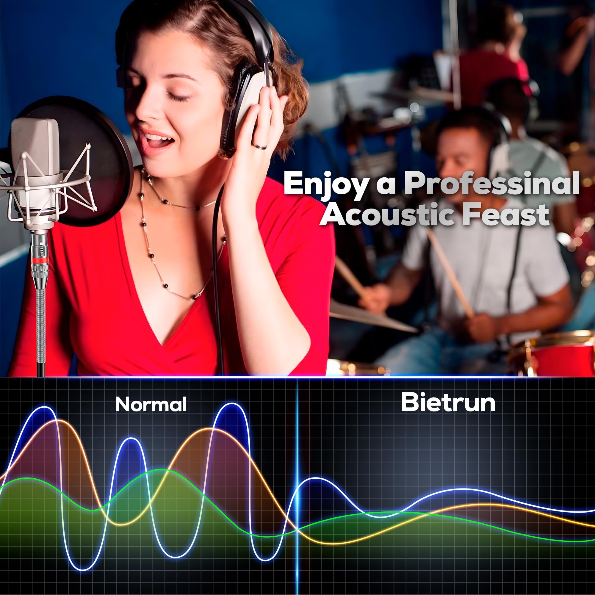 Cavi XLR 50FT/16M 2 confezioni, cavo per microfono bilanciato di alta qualità per impieghi gravosi con connettore per cavo per microfono XLR maschio-femmina a 3 pin compatibile con microfoni, mixer