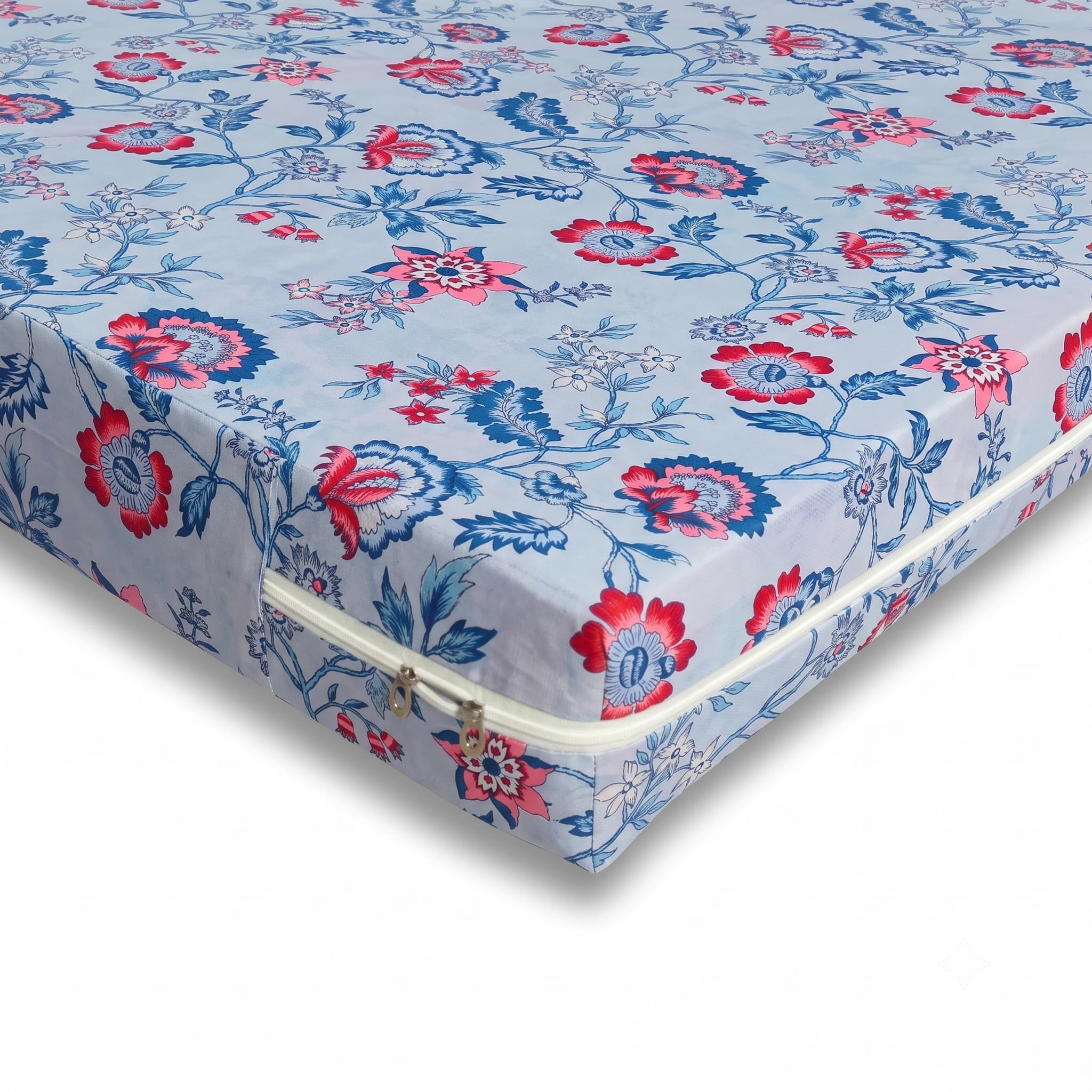 WELLFIT® Premium Glace Cotton 300 TC Mattress Cover/Protector for Single Size Bed with Zip/Chain/3×6 ft / 36×72×6 inch