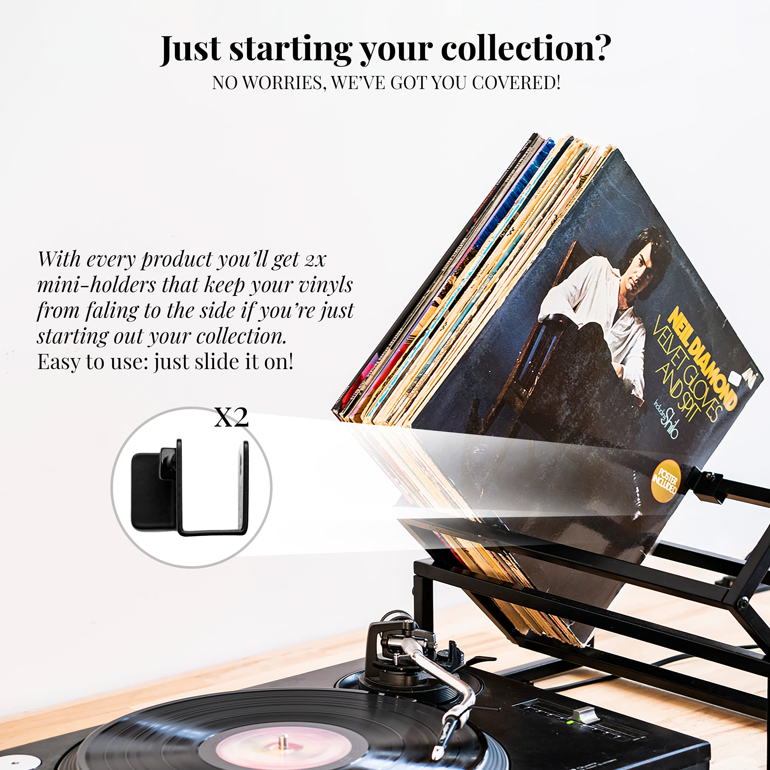 Buy RARE VINYL CO. Vinyl Record Storage Black Metal 100+ LP Storage