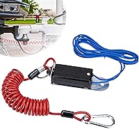 ecocstm Trailer Breakaway Switch Kit with 4FT Coiled Braided Steel Cable - Emergency Brake for RV Travel Trailers