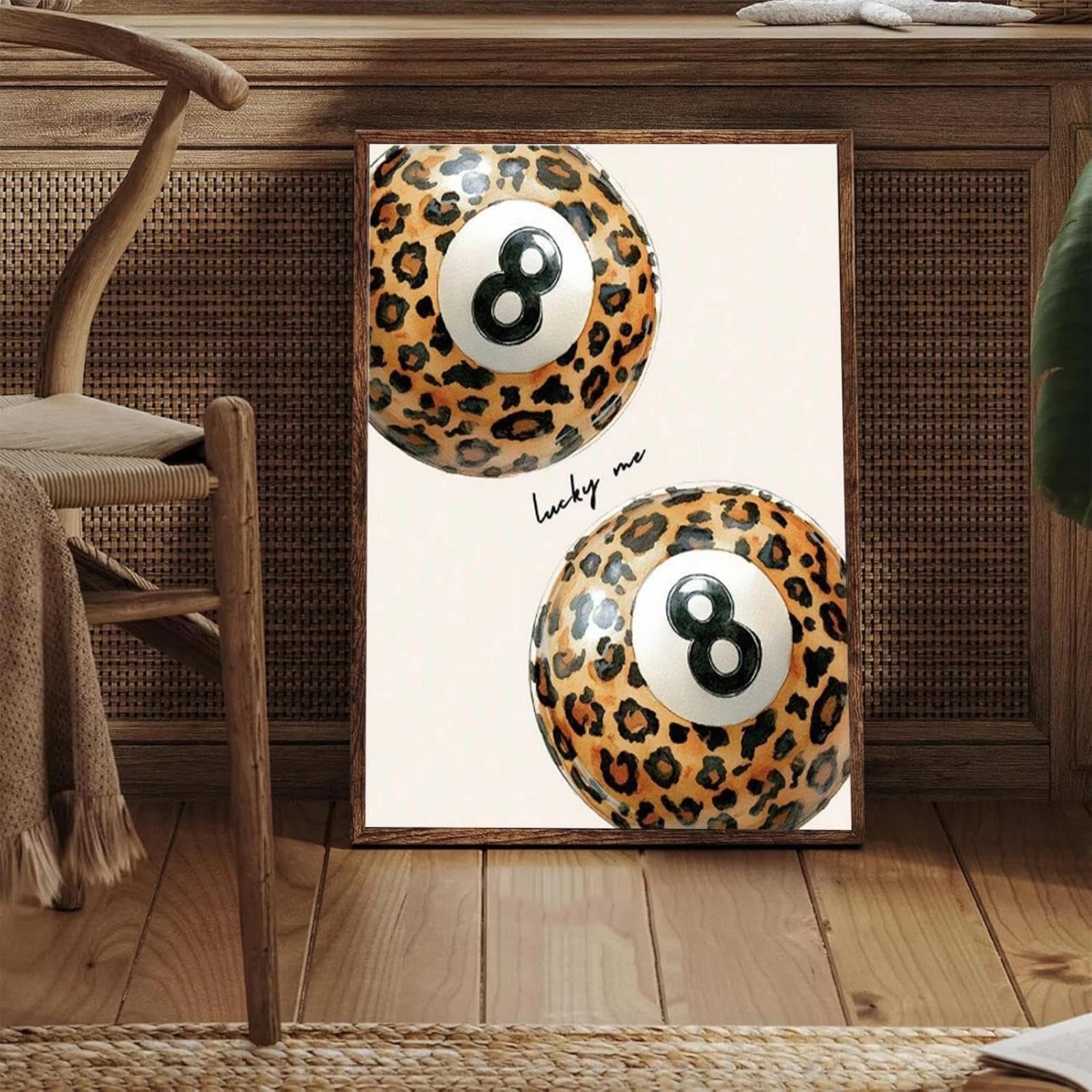 Décoration murale léopard affiche toile billard dopamine décor salon 50x70 cm - 8