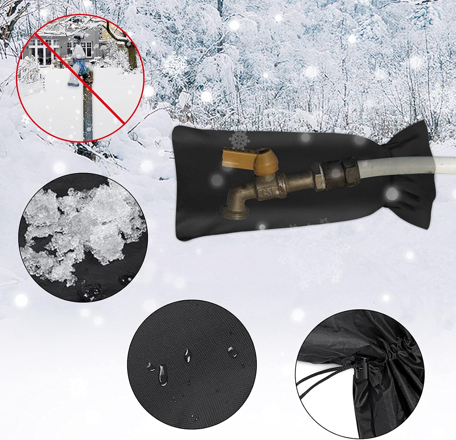 Outdoor Faucet Cover Socks for Winter Freeze Protection, Homsky 28" L x 15"W Large Faucet Covers for Outside, Reusable Outdoor Yard Spigot Cover, Antifreeze Long Water Insulated Faucet Cover Socks : Patio, Lawn & Garden