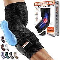 Vista 29 de DR. BRACE® Elite Codera de Soporte para Codo, Manga de Compresión para Codo con Almohadilla de Gel para Tratamiento y Alivio del Dolor de Codo