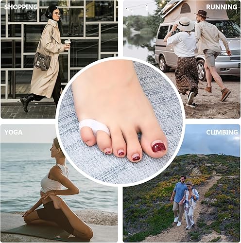 Miniatura 7 de Separador de dedos pequeños de gel de dos agujeros, 12 piezas espaciadores de dedos pequeños para superponer los dedos, callos, ampollas, aliviar el