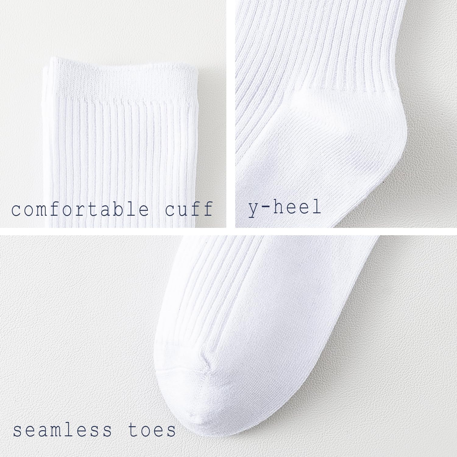 EPEIUS Girls Knee High Socks, Seamless Toe Cotton School Uniform Socks for Kids Age 3-14, Plain Cable Ribbed Multi-Pack