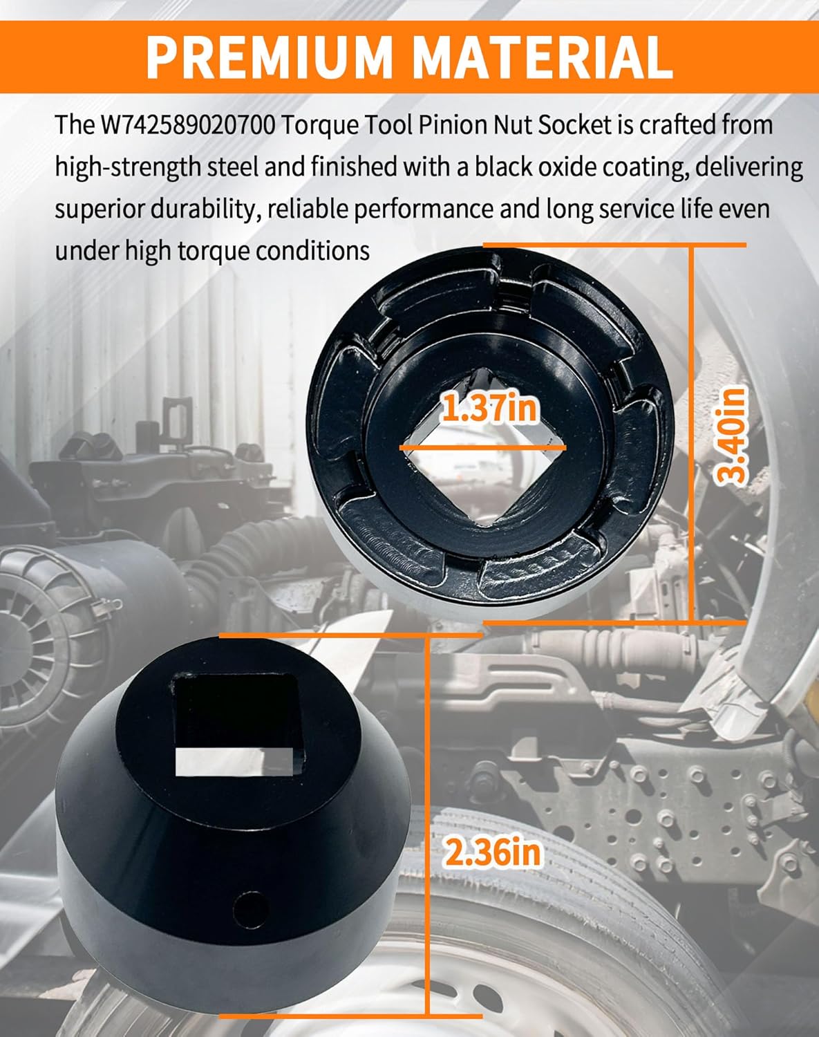 6 Point Pinion Nut Socket Tool Fit For Mercedes Freightliner Detroit Diesel Axle Differential Replace W742589020700