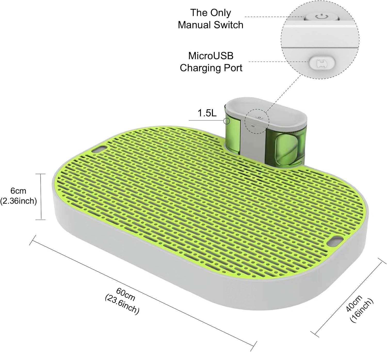HYERSPACE Smart Dog Toilet for Pets 23.6“x16” Dogs Indoor Potty Training Pads, Puppy Potty Tray, Automatic Urine Collection, Mute Pumping, Long Battery Life, No More Paper Pads : Pet Supplies