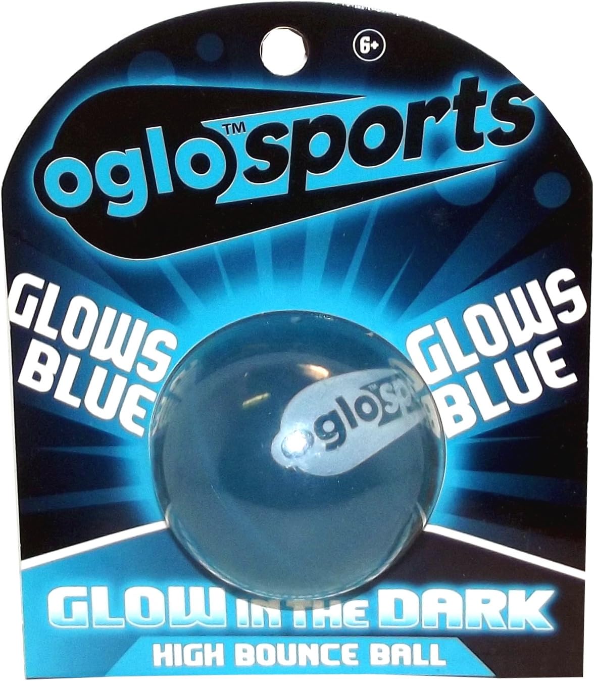 Glow in the Dark High Bounce Ball, 2.5 inches (Blue)