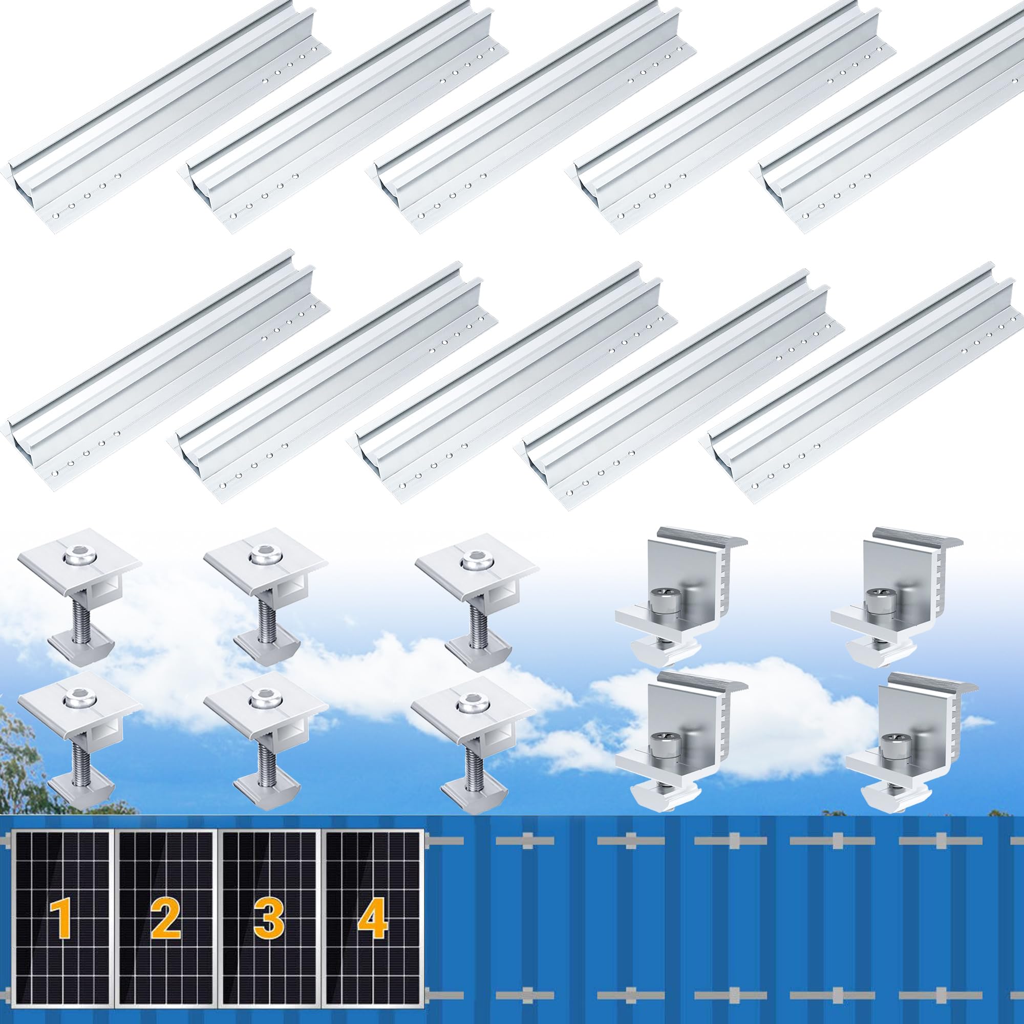 Solar Panel Mounting System Photovoltaic Aluminium Profile 300 Mm Roof ...