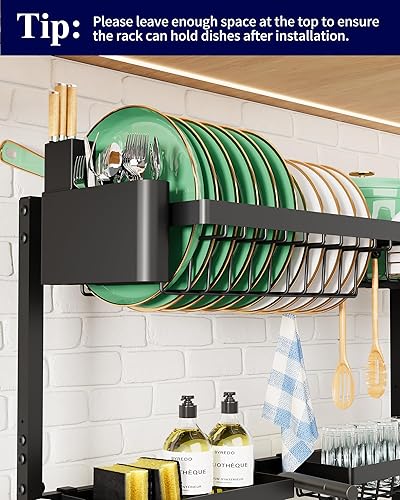 Miniatura 84 de Kitsure Escurridor de platos para encimera de cocina, artículos esenciales de organización y almacenamiento de fregadero de acero inoxidable con Gris