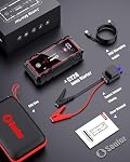 Jump Starter, 5000A Car Battery Booster Pack, Jump Box Battery Booster with 3 Modes Flashlight, 14 Protections Safety Jump Cables,3-in-1 Emergency Light and Golves