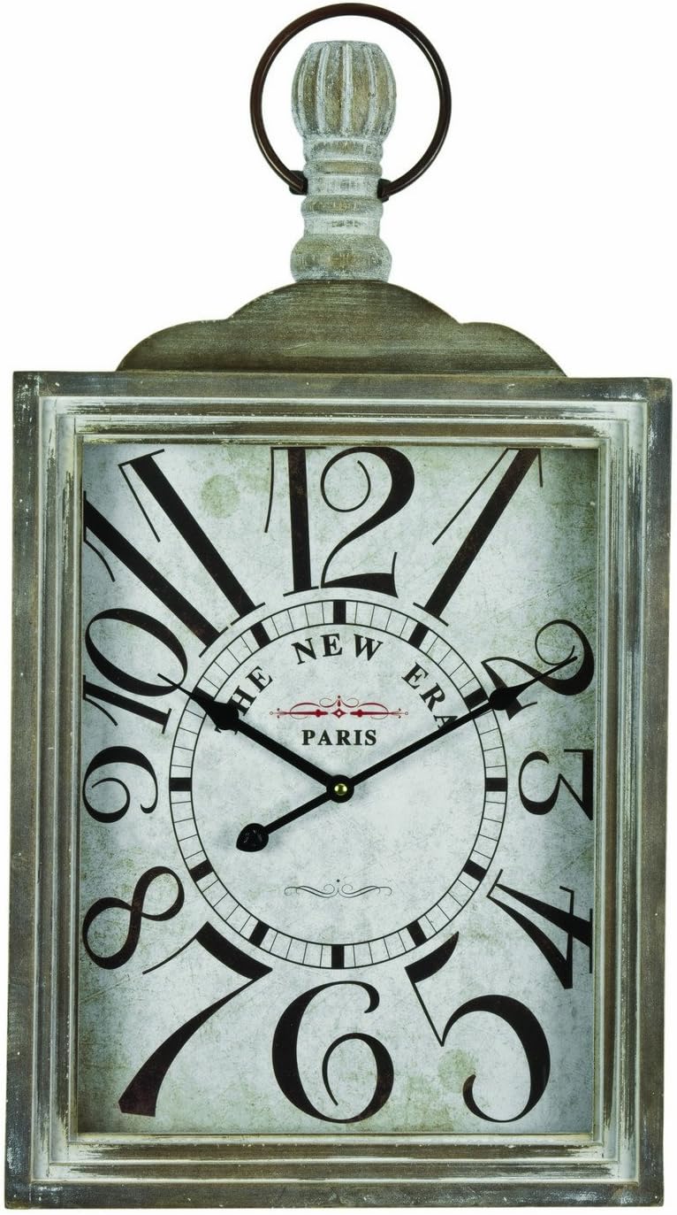 Large Vintage Antique New ERA Paris Pocket Watch Style Wood Wall Clock - 72cm - Excellent Quality & Value