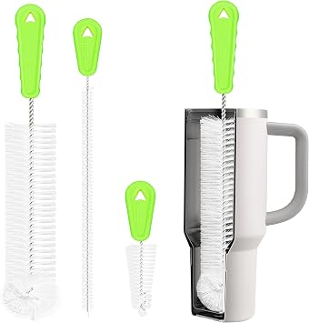 Rnoafmu Bottle Brush Cleaner Set of 3, 14 in Long Handle Water Bottle & 13 in Straw Cleaner Brush for Tumblers,Sports Bottles,Coffee Jugs & Pitchers
