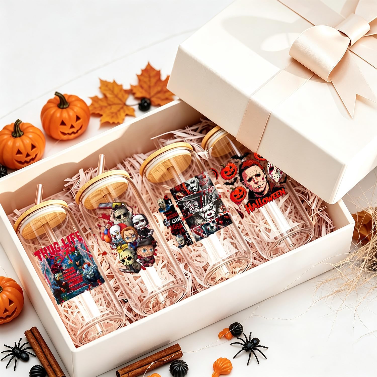Halloween UV DTF Transfer Stickers for Glass Spider Web Cup Wrap image 5