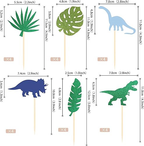 Miniatura 9 de Rsstarxi 1 paquete de decoración para tartas de dinosaurio de tercer cumpleaños con hojas de garra, número 3, tres rex, para decoración de tartas
