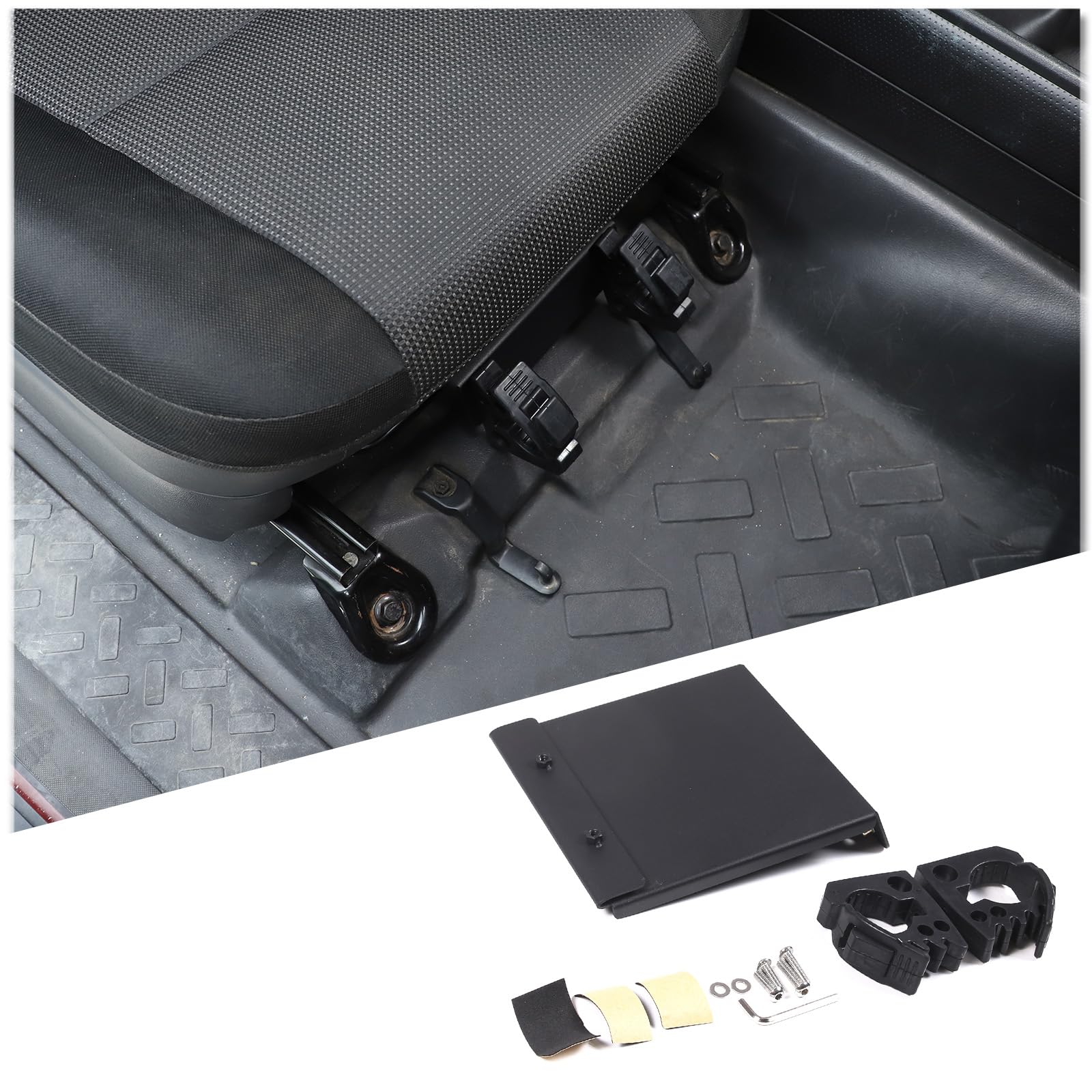 Under-Seat Flashlight Mounting Bracket Compatible with TOYOT @FJ Cruiser2007-2021 Adjustable Flashlight Storage Bracket Under The Passenger Seat