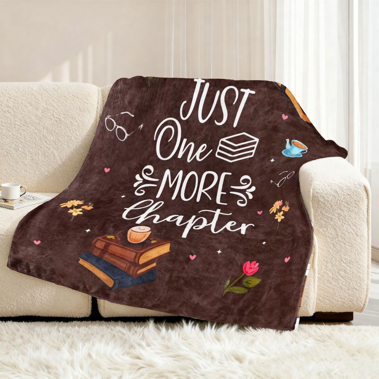 Coperta per amanti dei libri, 127 x 152,4 cm, in flanella, regalo per lettura, idee regalo di compleanno, regali letterari per amanti dei libri, lettori, topi di biblioteca, uomini, donne, amici