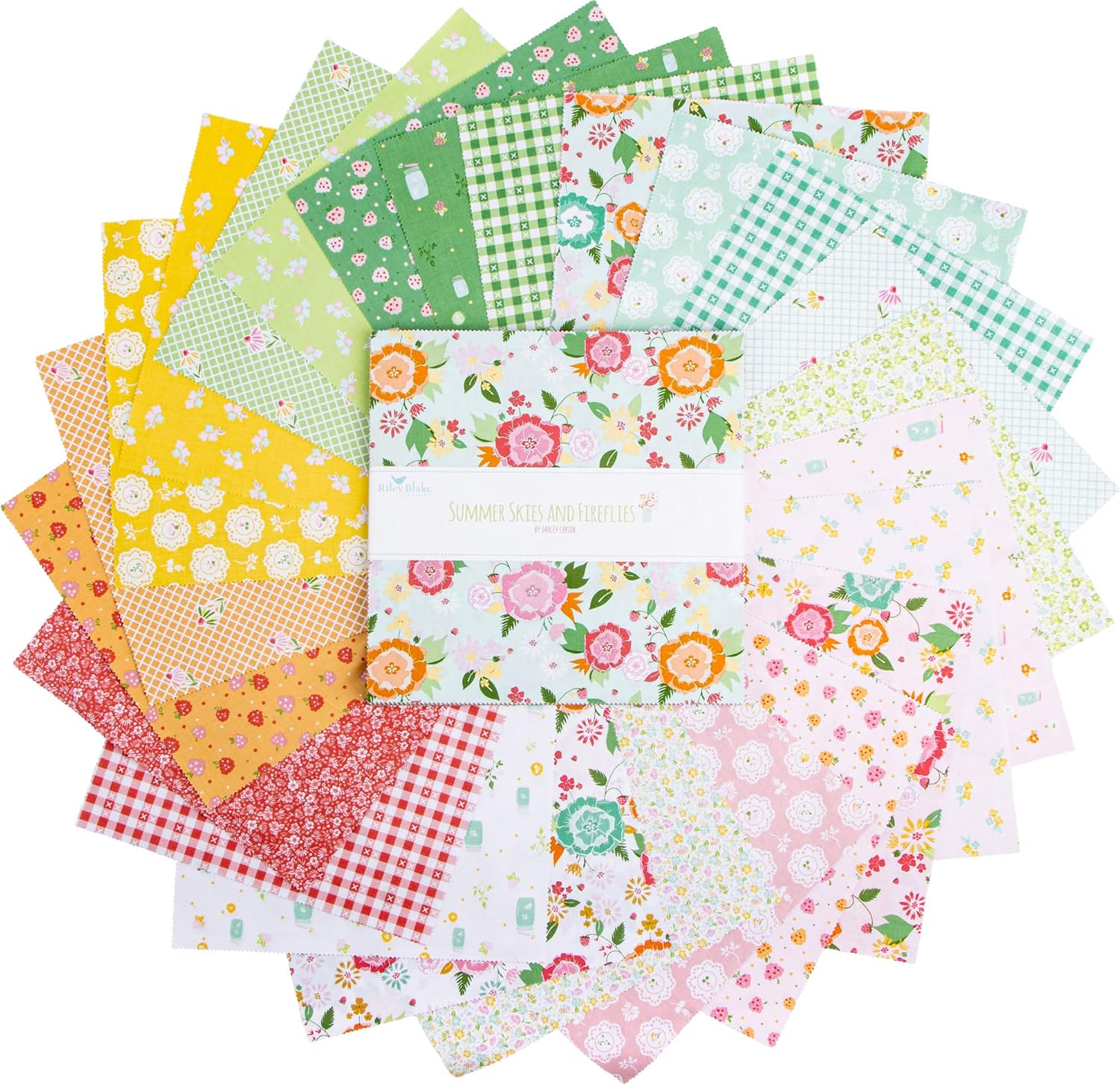 Gracey Larson Summer Skies and Fireflies 42 10-inch Squares Layer Cake Riley Blake 10-16370-42