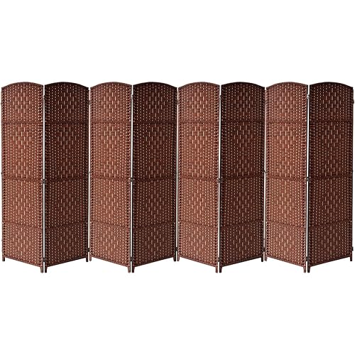 Sorbus 8 Panel Room Divider 6 ft. Tall - Privacy Screen, Extra Wide Double Hinged Panels, Diamond Double-Weaved, Partition Room Dividers and Folding Privacy Screens, Wall Divider for Room Separation