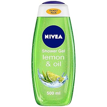 NIVEA Body Wash, Lemon & Oil Shower Gel, Pampering Care with Refreshing Scent of Lemon, 500 ml
