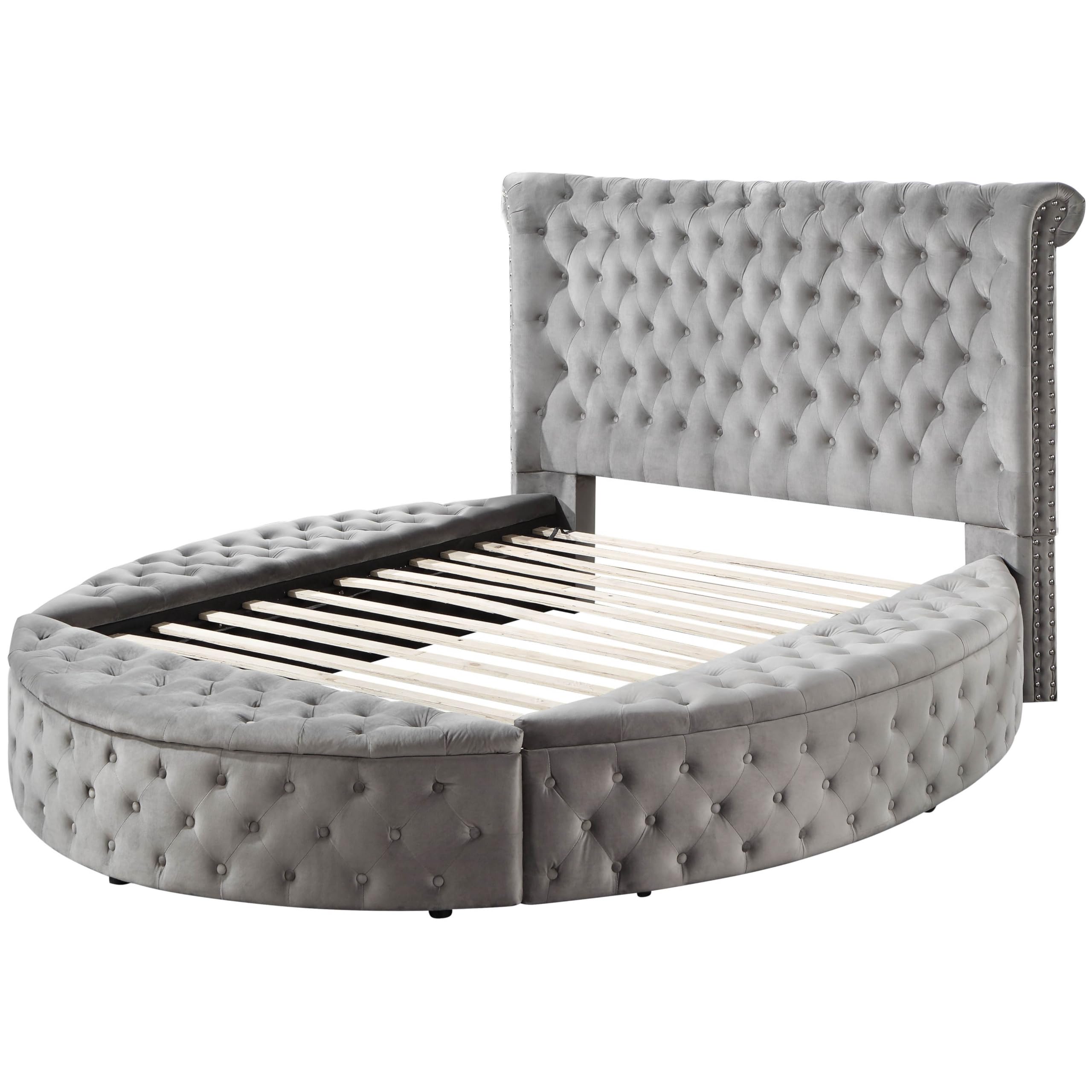 ベッドフレーム ACME FURNITURE / GRANDVIEW BED QUEEN Amazon.com: ACME Furniture Queen Bed, Velvet and Antique