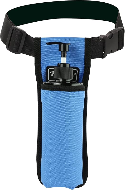 Bolsa de cintura Tuhaoge para frasco de óleo de massagem, azul