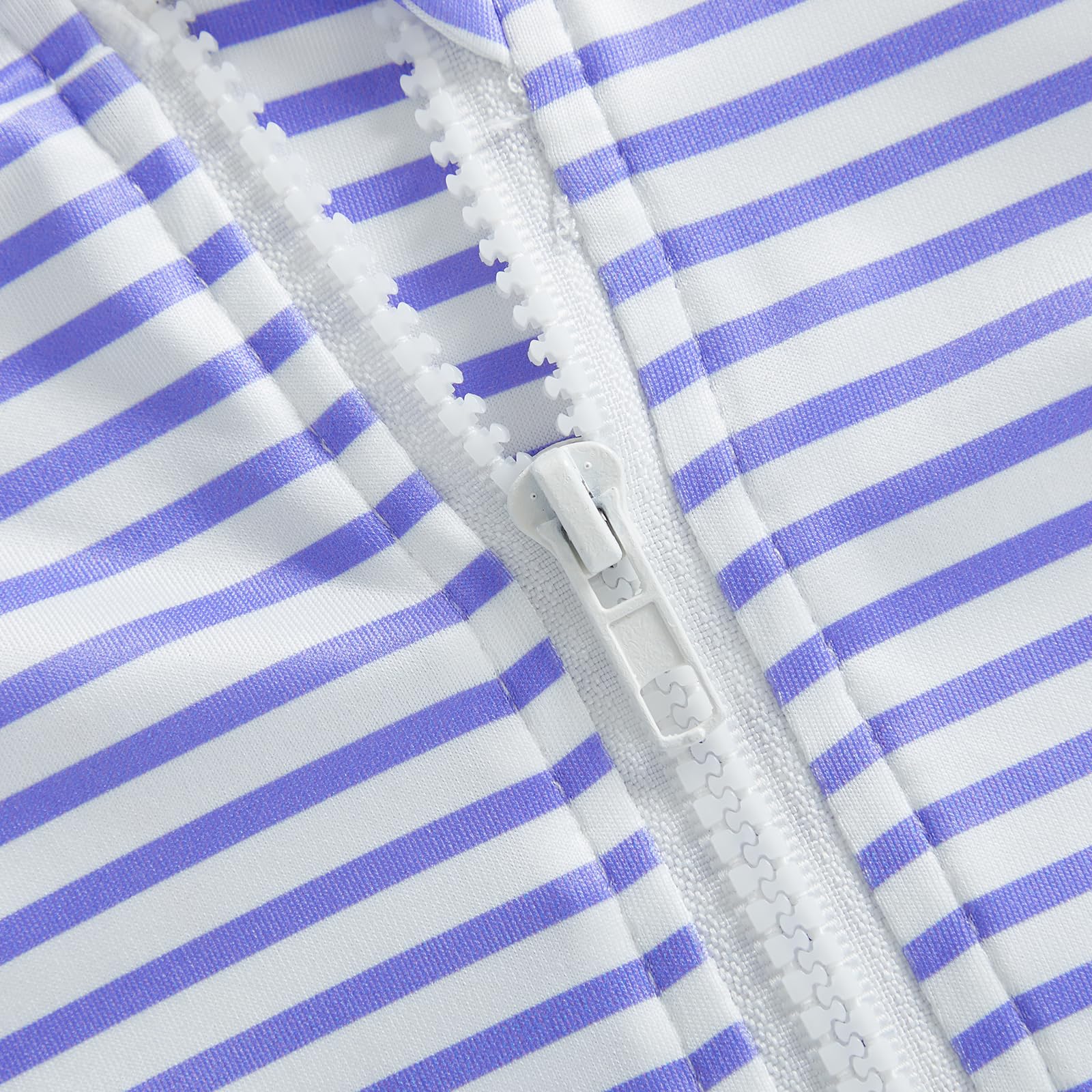 Costume da bagno per neonata, costume da bagno con cappello, 2 pezzi a maniche lunghe con cerniera