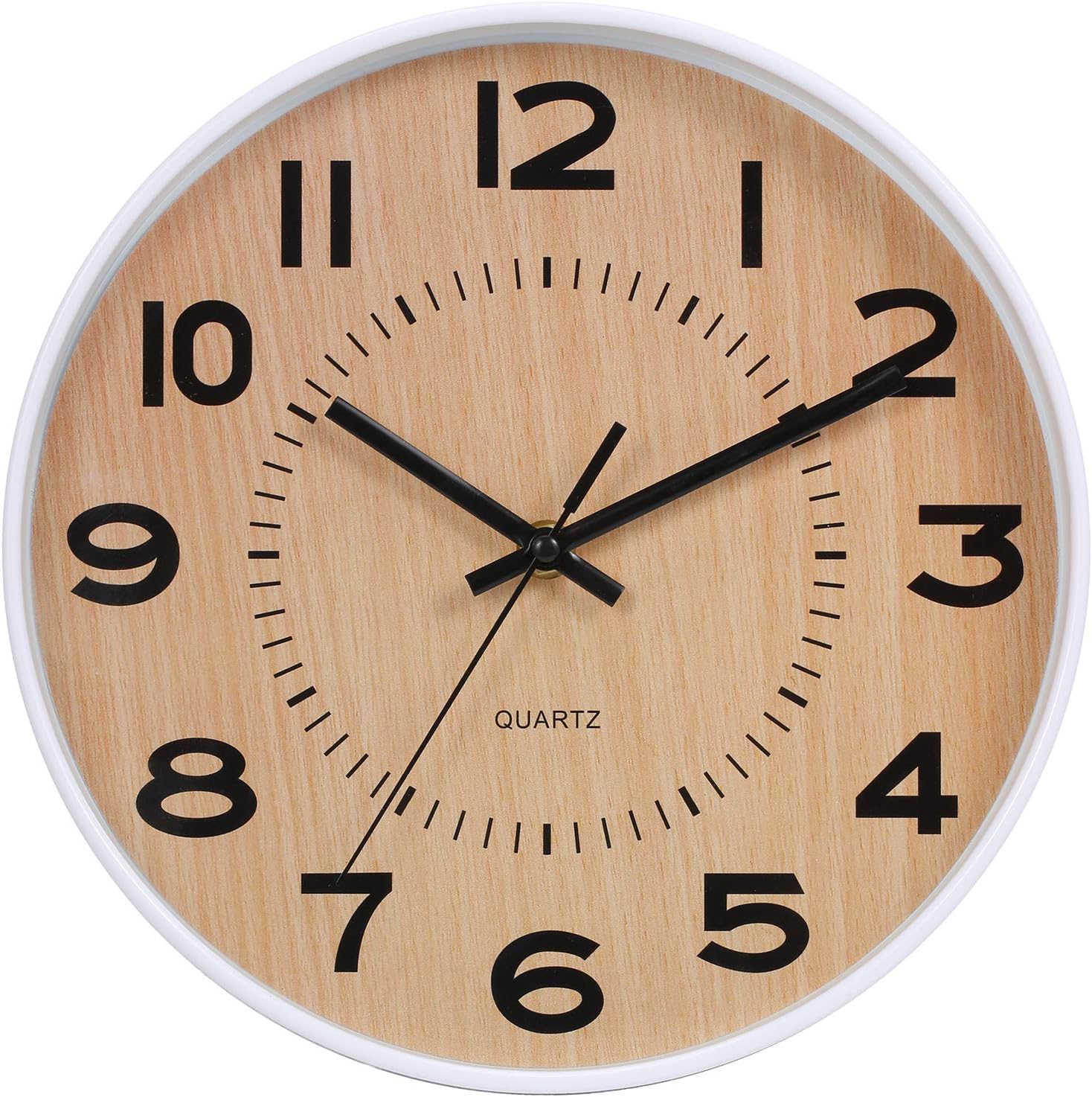 Amazon Co Jp Jofomp 壁掛け時計 静音 連続秒針 シンプル 掛け時計 大文字 電池式 ウォールクロック カフェ 寝室 店舗 家 掛時計 直径約24 5cm ホーム キッチン