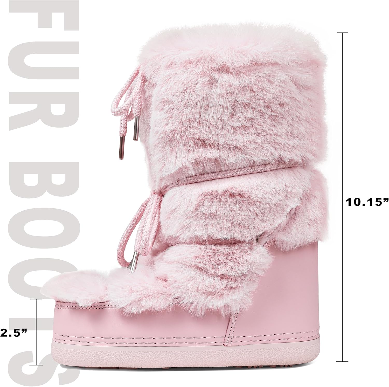 CELNEPHO Fur Boots Comfortable Winter Boots for Women Fuzzy Boots Mid Calf Anti-Slip Rubber Sole Cute Y2K Snow Boots Indoor Outdoor - Image 6