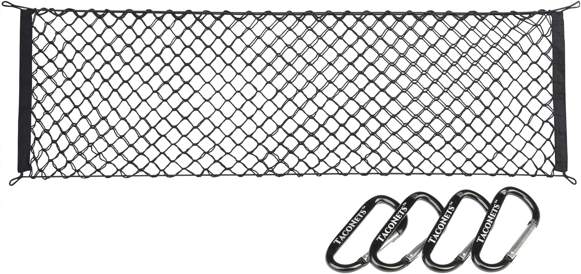 Toyota Tacoma Envelope Style Truck Bed Cargo Net - Patent Pending Design - Fits 2005-2024 - Upgraded 5mm Bungee - Designed in USA - Heavy Duty Carabiners