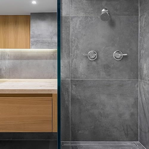 Miniatura 2 de Olympia Faucets P-1232 - Juego de ducha con dos asas, acabado cromado Cromo pulido,cepillado níquel