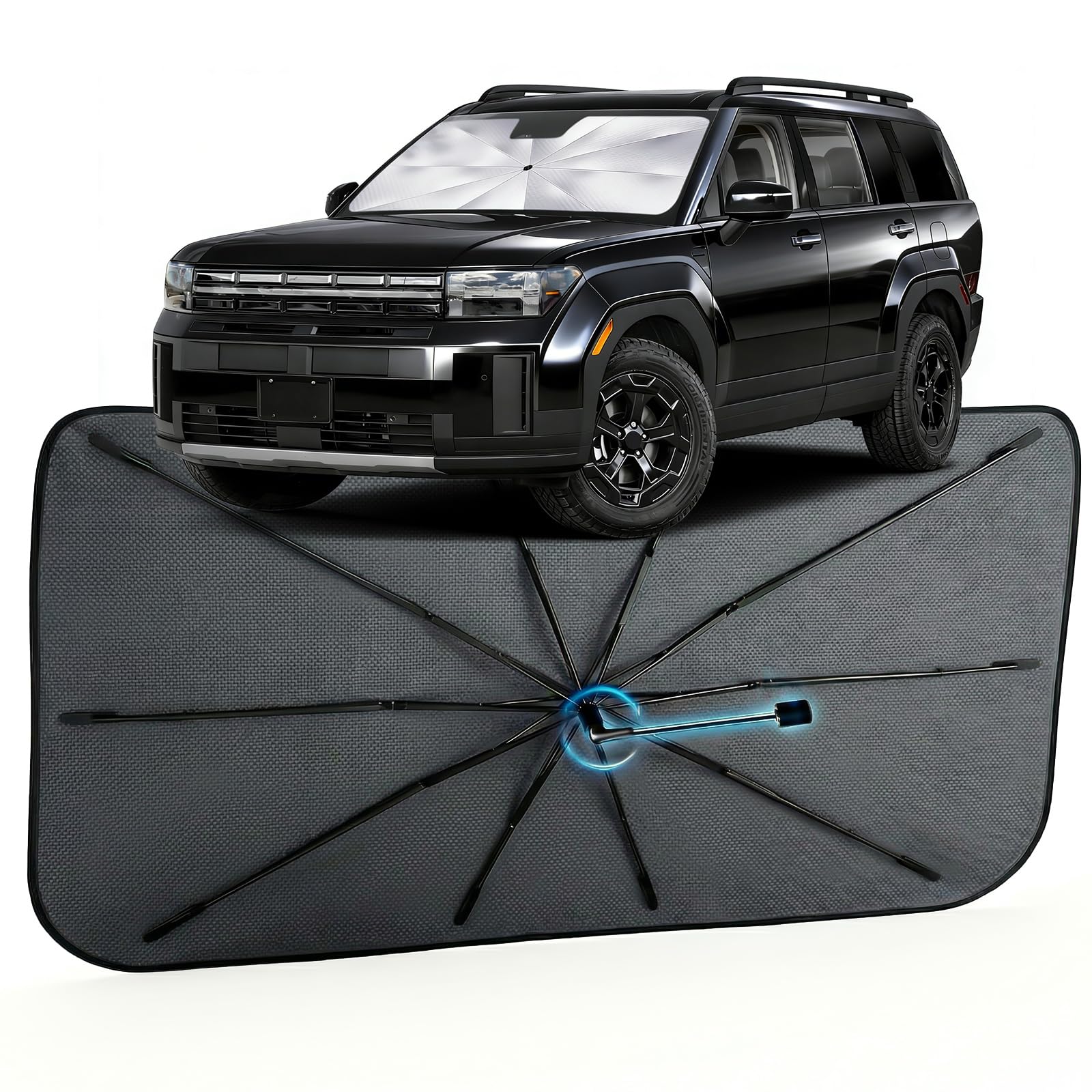 Car Windshield Sun Shade Umbrella for Hyundai Santa Fe 2019-2026, 1:1 Fit