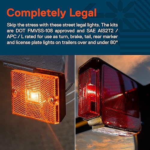 Miniatura 3 de TRUE MODS - Kit de luces LED para remolque y marcadores ámbar DOT FMVSS 108 SAE AIS2T2APCL IP67 sumergible luz trasera de freno de licencia y arnés