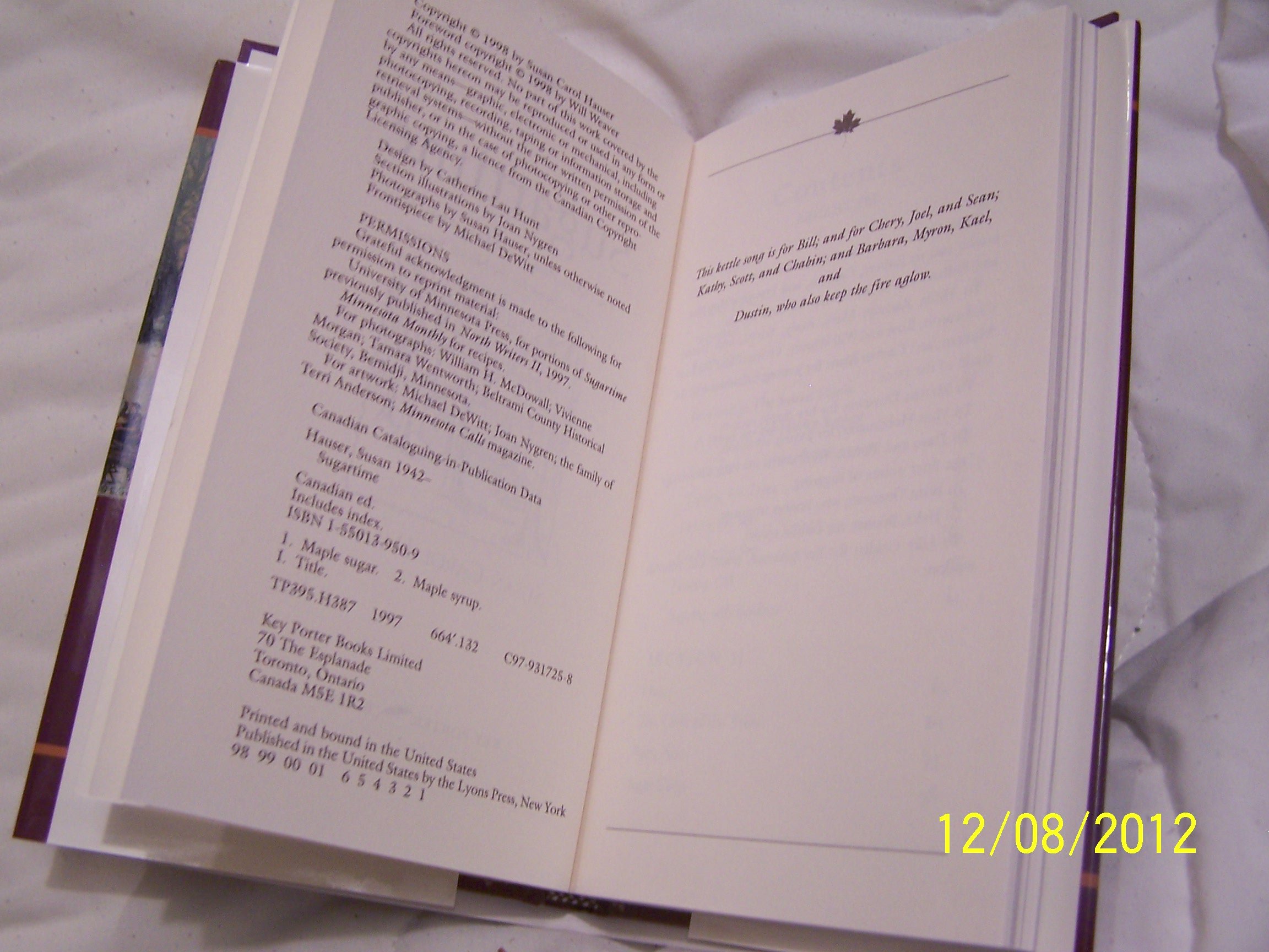 Sugartime: The Hidden Pleasures Of Making Maple Syrup Hauser, Susan Carol - PT07