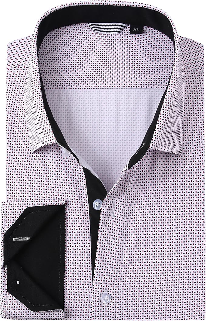 Alex Vando Mens Printed Dress Shirts Long Sleeve Regular Fit Button Down Shirt